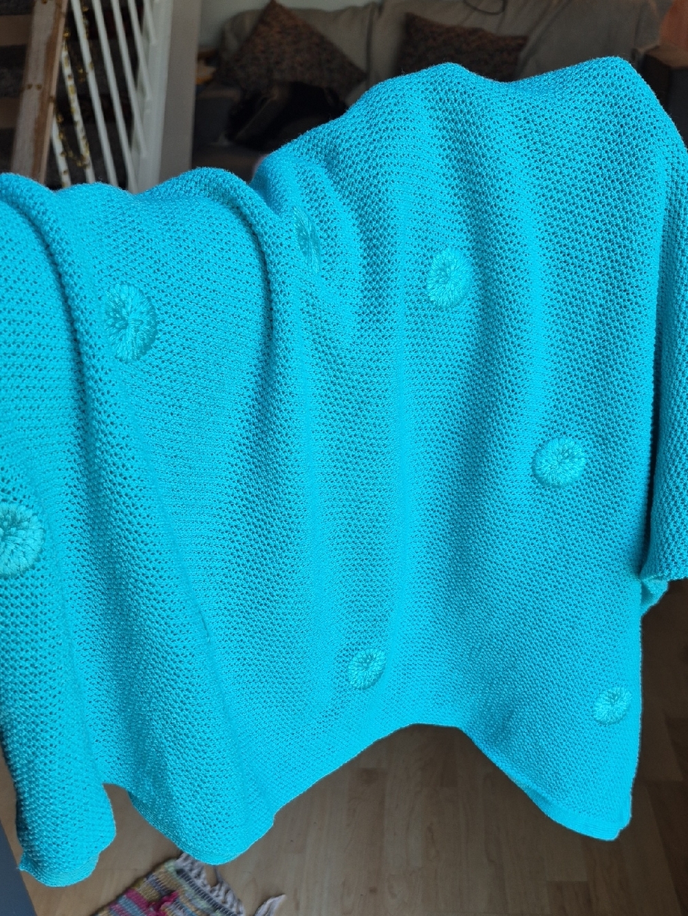 Chicos Blue Crotched Poncho - Picture 8 of 8